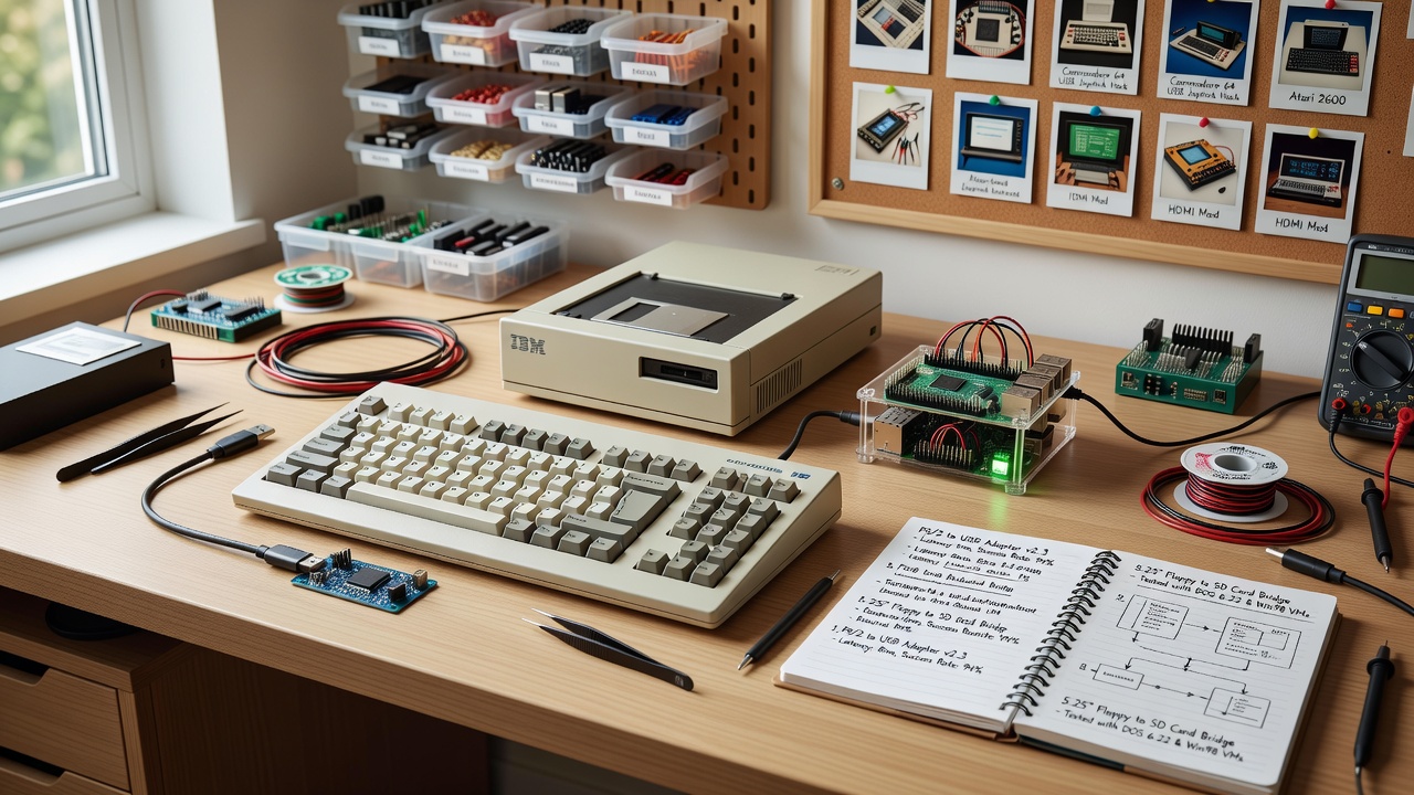 Distributed research team utilizing adapted vintage peripherals during a virtual collaboration session